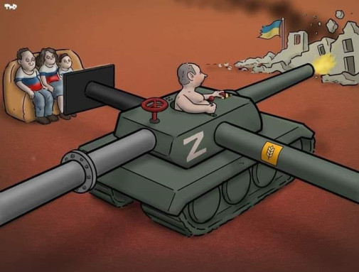 tiez politika na 4 svetove strany [cartoon joke]